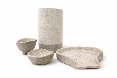 Ręcznie wykonany ceramiczny zestaw kuchenny – pojemnik na łyżki, miseczki na przyprawy i podkładka